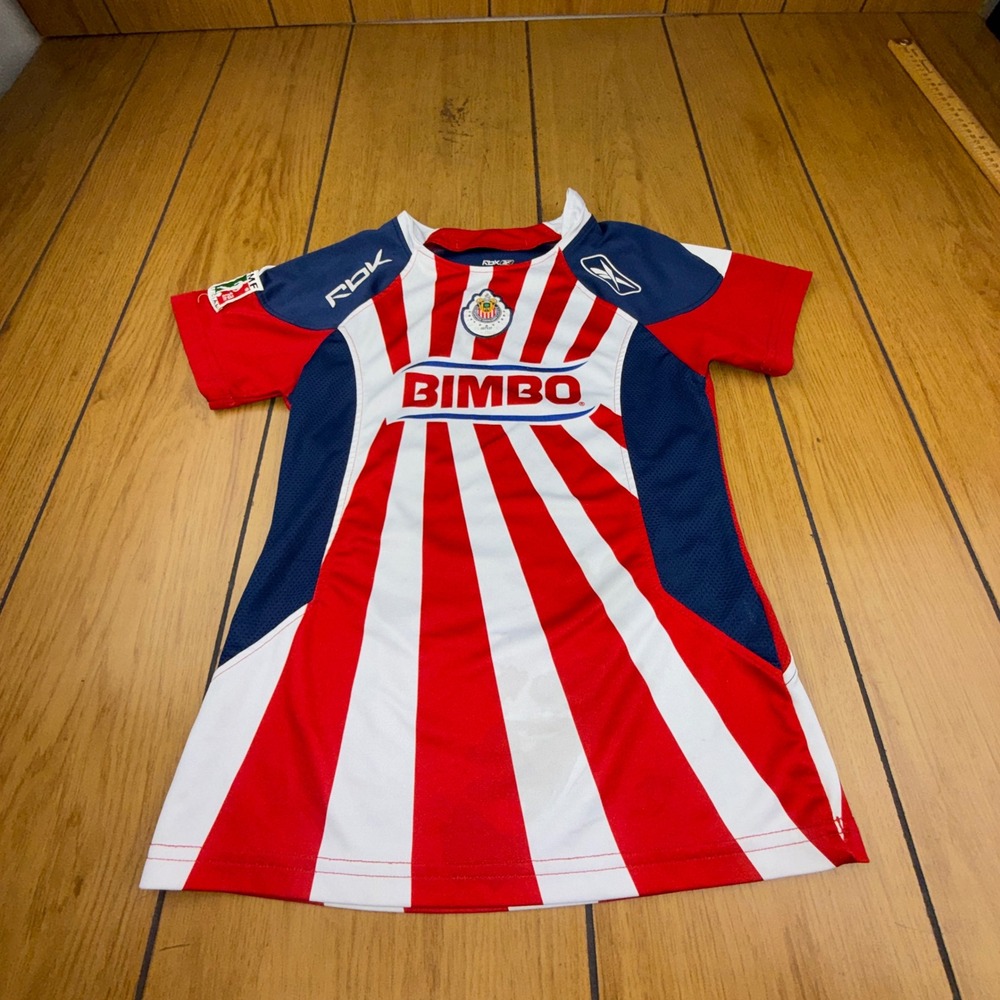 Chivas de Guadalajara Reebok Kids Jersey Red White Blue Bimbo Toyota Soccer